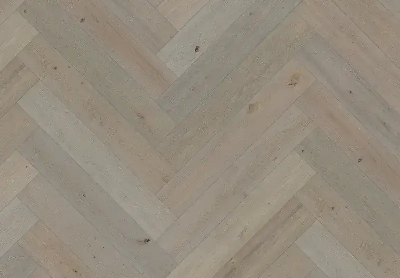 SLCC Flooring Celeste Herringbone Pyrenees European Oak Engineered Hardwood, installed in a room