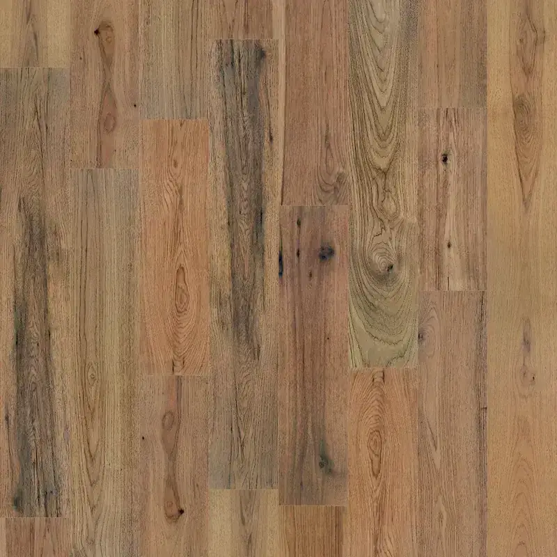 SLCC Flooring West Winds Premium Liano Hickory Engineered Hardwood, installed in a room