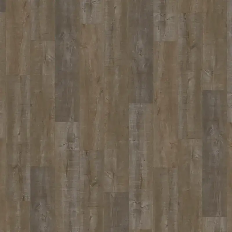 SLCC Flooring Project Plus Brown Sawn Luxury Vinyl Plank, installed in a room