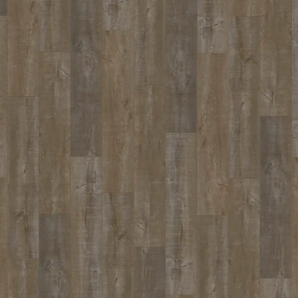 SLCC Flooring Project Plus Brown Sawn Luxury Vinyl Plank, installed in a room