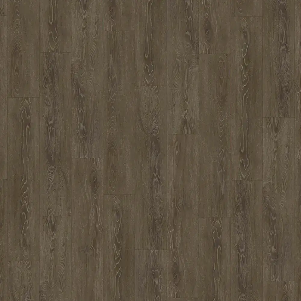 SLCC Flooring Project Plus Smoked Charcoal Luxury Vinyl Plank, installed in a room