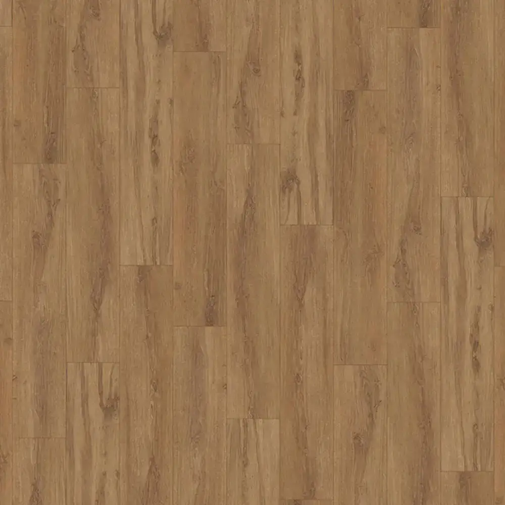 SLCC Flooring Project Plus Golden Oak Luxury Vinyl Plank, installed in a room