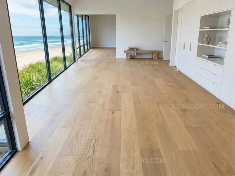 Sonoma Wood Floors Reserve Barefoot European Oak Engineered Hardwood, installed in a room
