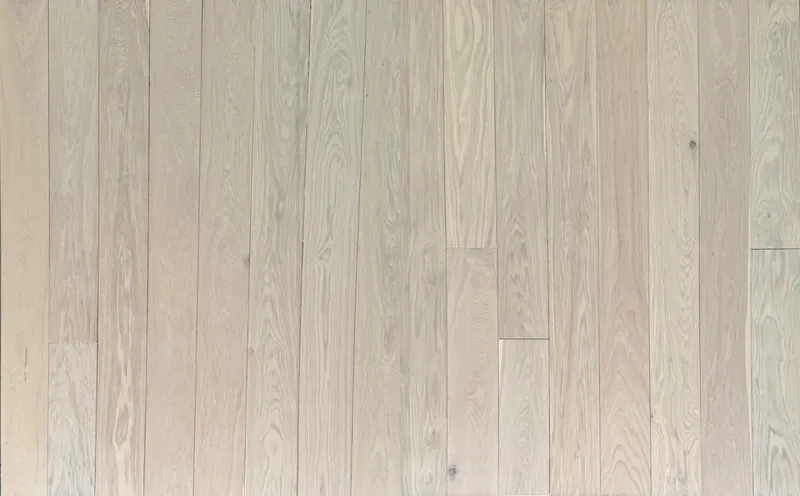 Sonoma Wood Floors Builders Advantage Biscotti European Oak Engineered Hardwood, installed in a room