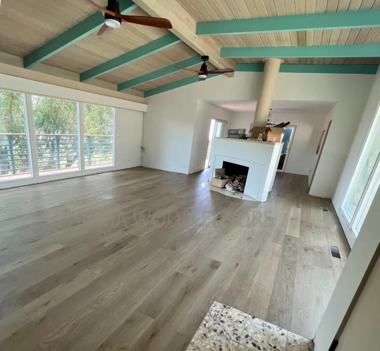 Sonoma Wood Floors Mission Duna European Oak Engineered Hardwood, installed in a room