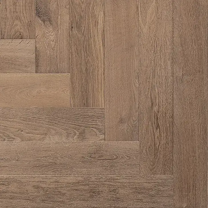 Urbanfloor Timbertop St. Moritz Herringbone European Oak Engineered Hardwood, installed in a room