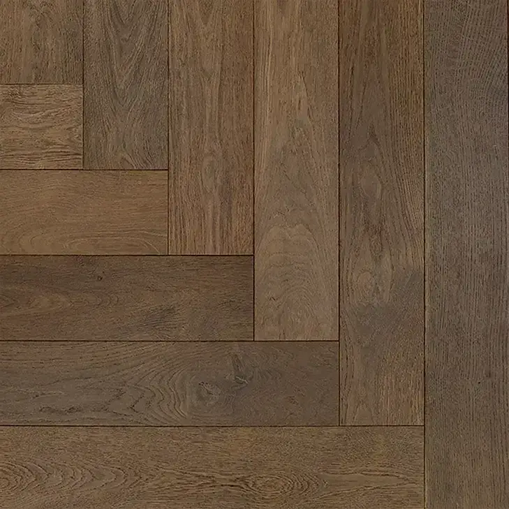 Urbanfloor Timbertop Treviso Herringbone European Oak Engineered Hardwood, installed in a room
