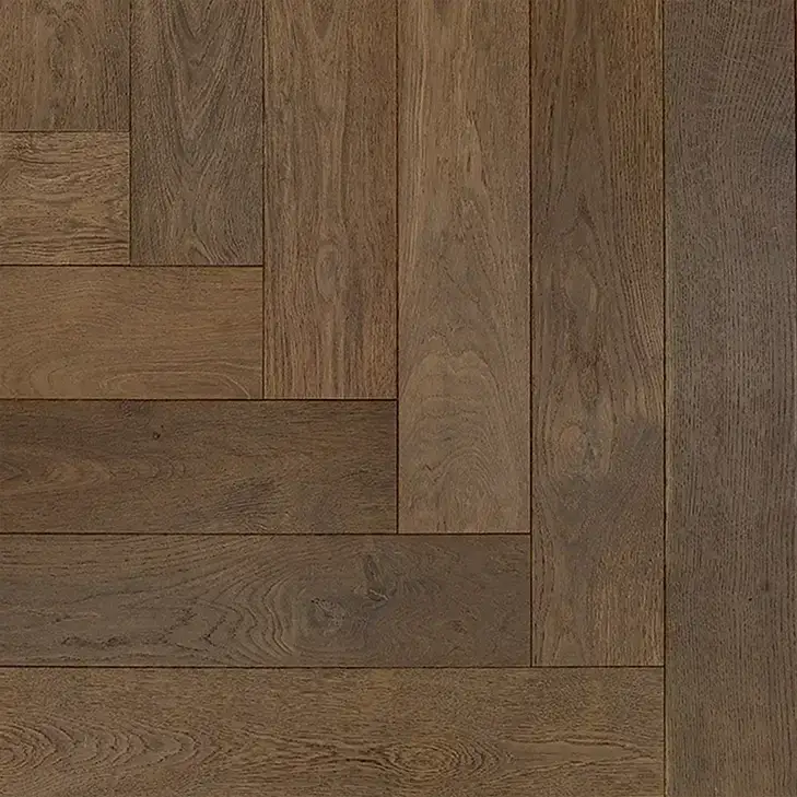 Urbanfloor Timbertop Treviso Herringbone European Oak Engineered Hardwood, installed in a room